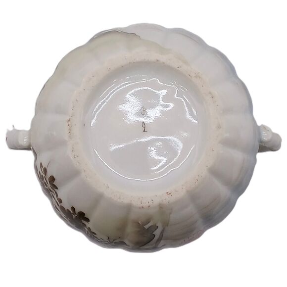 Vintage Japanese Kutani Style Porcelain Lidded Sugar Bowl Pot Hand Painted - Picture 9 of 13